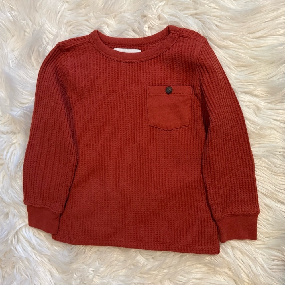 Old Navy Toddler Boy Long Sleeve Thermal Utility Pocket‎ T Shirt Size 3T
